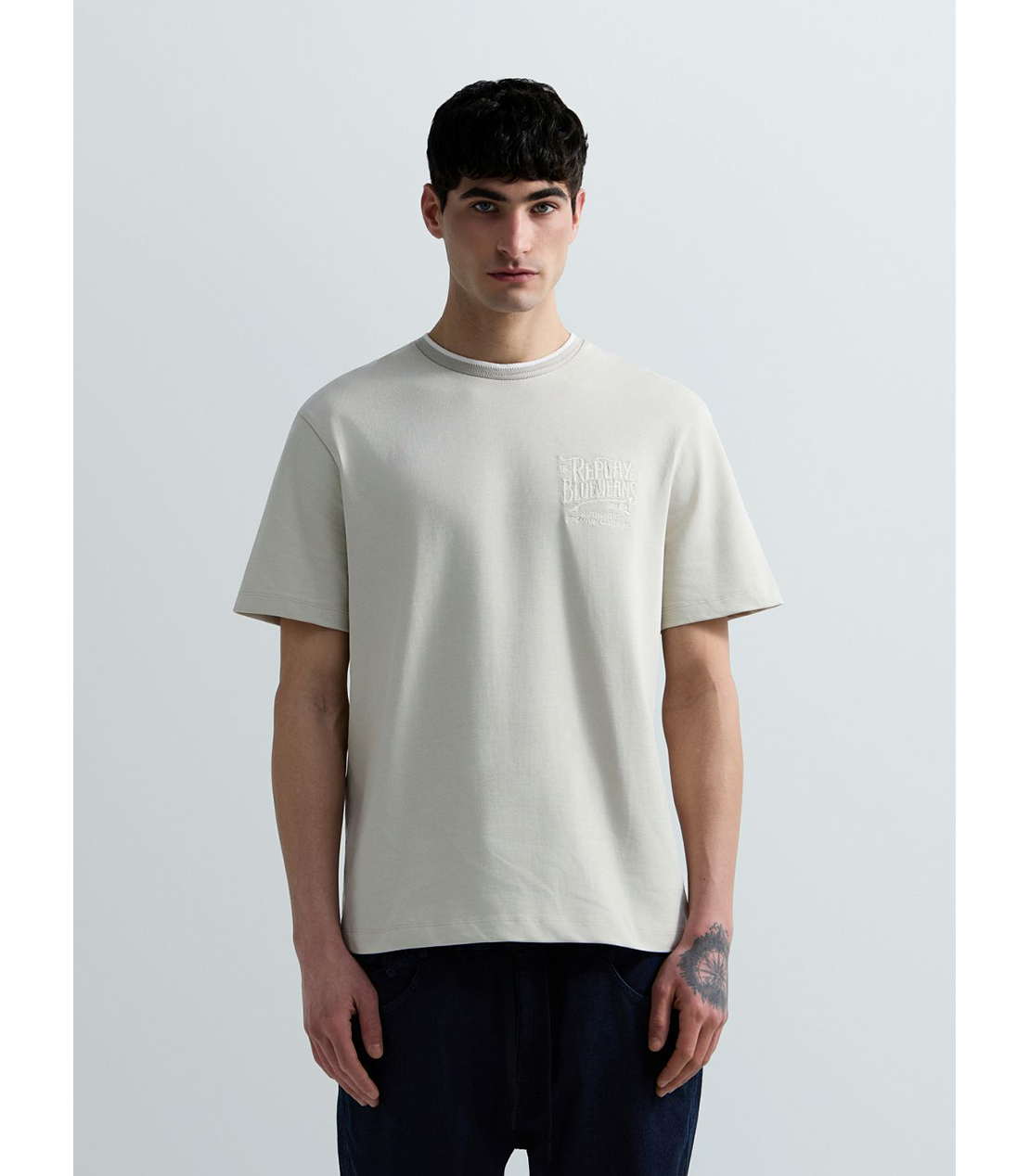 ヘビーコットンジャージートリムTシャツ 詳細画像 ライトベージュ 1